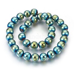 Electroplate Non-Magnetic Synthetic Hematite Beads Strands&nbsp;G-F585-C-12mm
