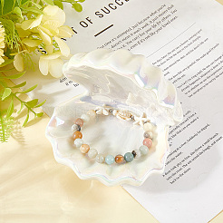 Shell Shape Porcelain Jewelry Plate&nbsp;AJEW-WH20080-08A