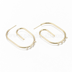 Brass Stud Earring Findings&nbsp;KK-S356-141G-NF