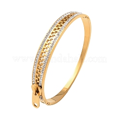 304 Stainless Steel Hinged Rhinestone Bangles for Women&nbsp;BJEW-K307-02G