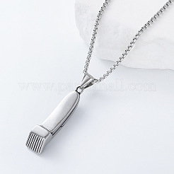 Electric Hair Trimmer Razor 304 Stainless Steel Pendant Hip Hop Necklaces for Men&nbsp;ZH2292