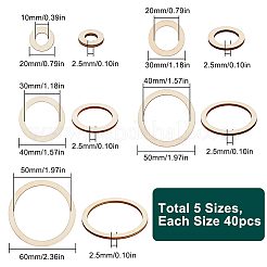 200Pcs 5 Styles Laser Cut Wood Shapes&nbsp;WOOD-SP0001-18