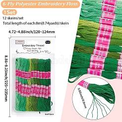 12 Skeins 6-Ply Polycotton(Polyester Cotton) Embroidery Floss&nbsp;DIY-CY0002-94A