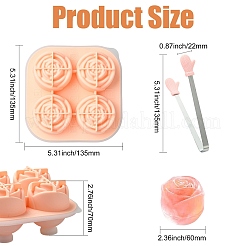 1Pc Pink Rose Silicone Ice Hockey Mold with 1Pc Clips&nbsp;ST-CJ0043-088