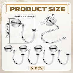 6Pcs Iron Shower Curtain Hook for Bathroom&nbsp;AJEW-LP0006-36A