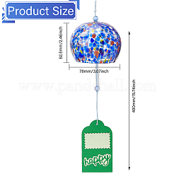 Japanese Glass Polka Dot Half Round Wind Chimes&nbsp;HJEW-WH0069-22A