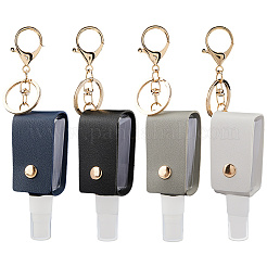 4Pcs 4 Colors Plastic Hand Sanitizer Bottle with PU Leather Cover&nbsp;KEYC-CL0001-04A