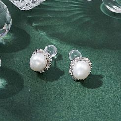 Natural Pearl Ear Studs&nbsp;EJEW-P286-29P