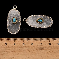 Natural Quartz Crystal & Synthetic Turquoise Carved Pendants&nbsp;GG-CBA5963-02I