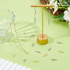 160Pcs 2 Colors 201 Stainless Steel Pendants&nbsp;STAS-DC0017-14