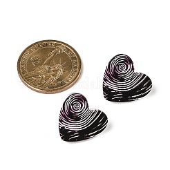 Heart Acrylic Printed Stud Earrings for Women&nbsp;EJEW-G418-01D
