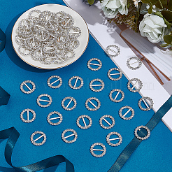 60Pcs Alloy Rhinestone Slider Buckles&nbsp;FIND-CY0001-93