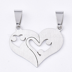 Non-Tarnish 201 Stainless Steel Split Pendants&nbsp;STAS-T048-17