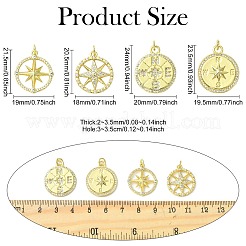 8Pcs 4 Styles Brass Micro Pave Cubic Zirconia Pendants&nbsp;KK-CJ0003-81