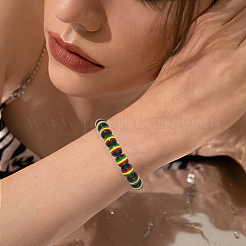 120Pcs Opaque Stripe Resin European Beads&nbsp;RESI-SP0001-56