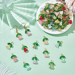 100Pcs Glass Pendants&nbsp;PALLOY-WR00013