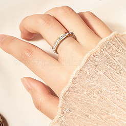 6Pcs 6 Style 201 Stainless Steel Hollow Roman Numerals Finger Ring Set with Rhinestone&nbsp;RJEW-AN0001-21