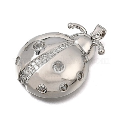 Brass Micro Pave Clear Cubic Zirconia Pendants&nbsp;CU-CBAEEA8-26P