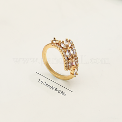 Adjustable Brass Micro Pave Open Cuff Rings for Women&nbsp;WJ0294-1