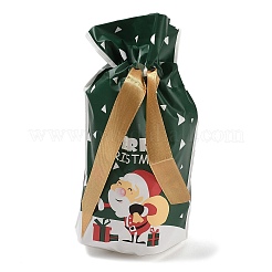 Christmas Santa Claus Plastic Packing Pouches Drawstring Bags&nbsp;ABAG-Q053-03E