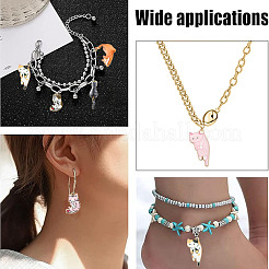 34Pcs 17 Styles Printed Alloy Pendants&nbsp;ENAM-YW0005-28