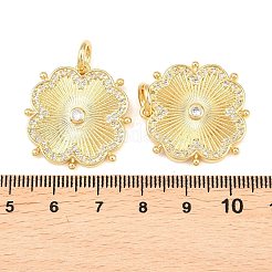 Brass Micro Pave Cubic Zirconia Pendants&nbsp;X-KK-C162-062G-01