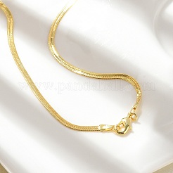 Brass Flat Snake Chain Necklaces&nbsp;NJEW-A042-02G-02
