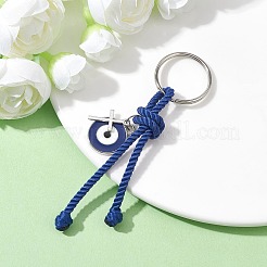 Cross & Evil Eye Zinc Alloy Enamel Pendants Keychains&nbsp;KEYC-JKC00609-01