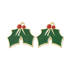 Christmas Theme Rack Plating Alloy Enamel Pendants&nbsp;PALLOY-O109-20LG