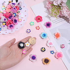 Handmade Polymer Clay 3D Flower Plumeria Beads&nbsp;CLAY-ME0001-08