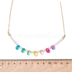 Glass & Shell Pearl Pendant Necklaces&nbsp;NJEW-TA00225