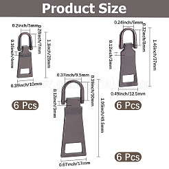 18Pcs 3 Styles Alloy Zipper Pull Tabs&nbsp;FIND-CY0001-83B