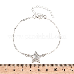 Alloy Micro Pave Clear Cubic Zirconia Link Bracelets for Women&nbsp;AL-CBA3C8B-04P