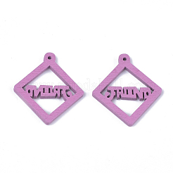 Spray Painted Wood Pendants&nbsp;WOOD-T017-05A