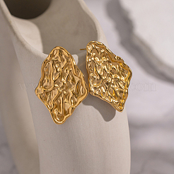 Textured Organic Shape 304 Stainless Steel Stud Earrings&nbsp;OD6068