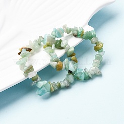 Unisex Chip Natural Flower Amazonite Beaded Stretch Bracelets&nbsp;BJEW-S143-26