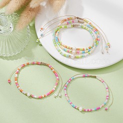 Natural Pearl & Glass Seed Braided Bead Bracelets&nbsp;BJEW-JB09532