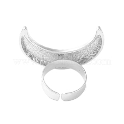 Textured Moon Alloy Open Cuff Rings&nbsp;LS-RJEW-U006-03P