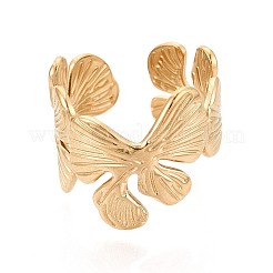 Ion Plating(IP) 304 Stainless Steel Cuff Open Rings for Women&nbsp;RJEW-N052-12G