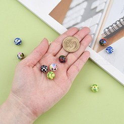Opaque Printed Acrylic Beads&nbsp;MACR-S271-12mm-M