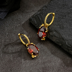 Brass Oval Hoop Earrings&nbsp;IY4111