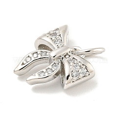 Rack Plating Brass Micro Pave Clear Cubic Zirconia Pendants&nbsp;KK-B093-01H-P