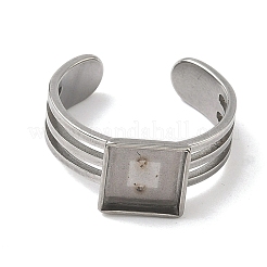 304 Stainless Steel Cuff Ring Findings&nbsp;STAS-B126-12B-P