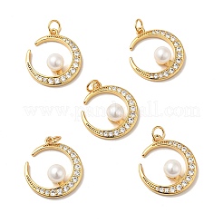 Rack Plating Brass Micro Pave Clear Cubic Zirconia Pendants&nbsp;KK-H431-08G