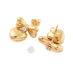 304 Stainless Steel Clear Cubic Zirconia Stud Earrings&nbsp;EJEW-S226-14G