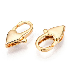 Brass Heart Lobster Claw Clasps&nbsp;KK-N254-14G