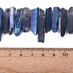 Spray Painted Electroplate Natural Quartz Crystal Points Beads Strands&nbsp;G-Q610-02A