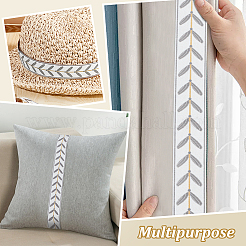 12M Polyester Jacquard Leaf Ribbon&nbsp;OCOR-OC0001-46C
