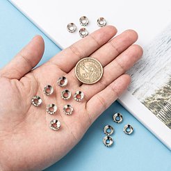 Brass Rhinestone Spacer Beads&nbsp;X-RB-A020-9mm-01P
