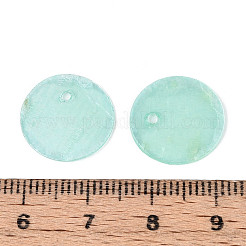 Spray Painted Natural Capiz Shell Disc Charms&nbsp;LS-X1-BSHE-T014-02D